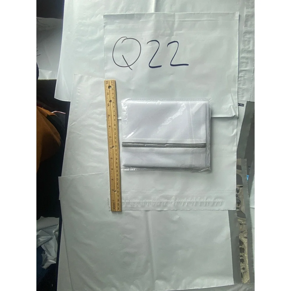 Mesh Laundry Bag Zipper‎ White Travel Pouch Wash Bag Organizer